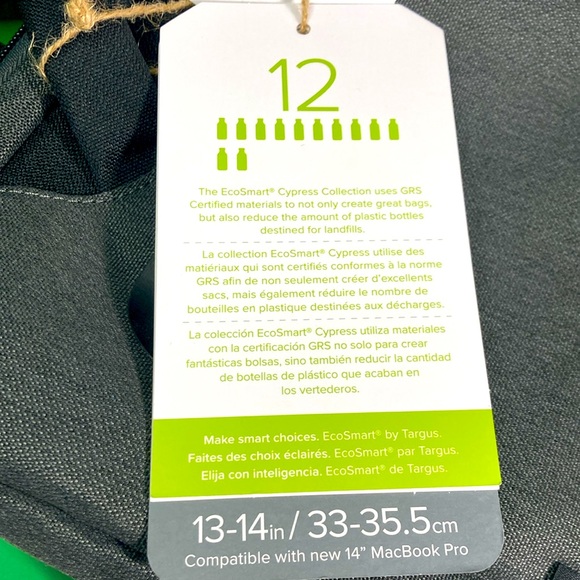 NWT Targus EcoSmart 13-14” Cypress Collection Laptop Case (Fits 14” MacBook Pro) - Picture 9 of 13